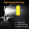 1 шт. Автомобильные светодиодные лампы для фар H7 h4 h8 h11 9005 9006 9012 h1 с чипом Luxeon ZES 6000K, комплект для преобразования оригинального автомобильного света в светодиодный