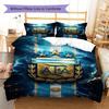 Argentina National Football Team Pattern Bedding,Quilt Set Quilt Cover Pillowcase Home Birthday Gift(1 * duvet cover + 2 * pillowcase, without core)