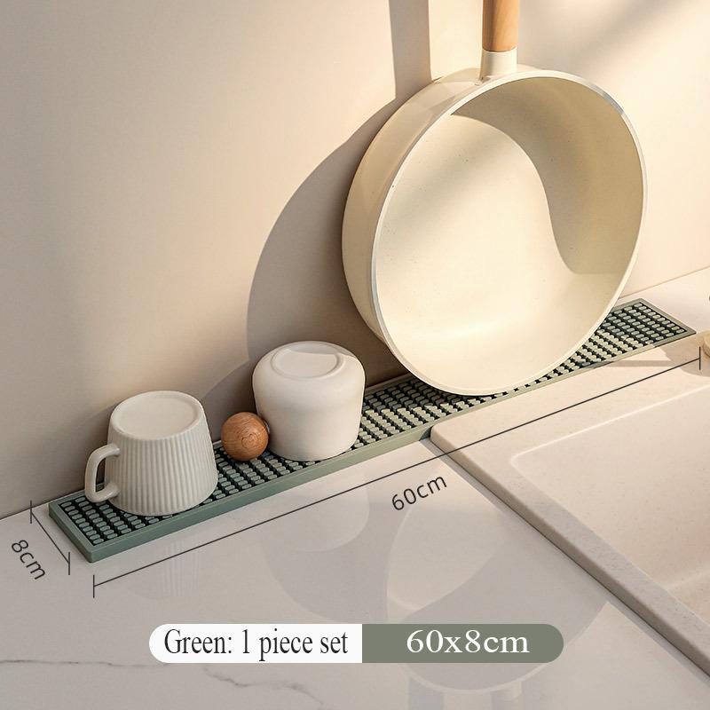 Thickened Heat-resistant Kitchen Countertop Drain Mat Large Nordic Style PVC Silicone Placemat Home Table Protector Countertop