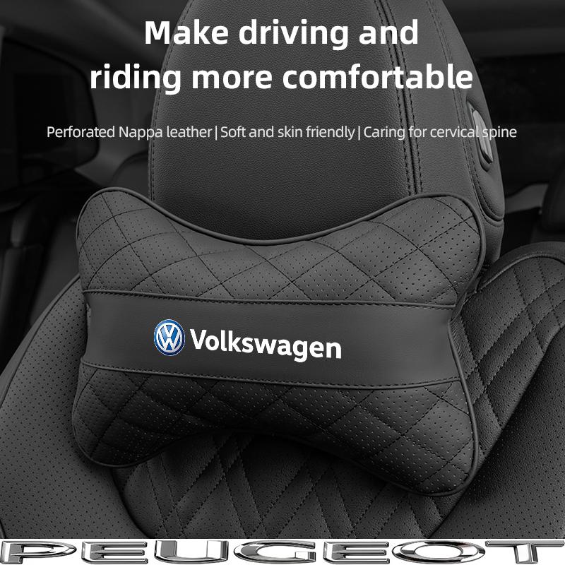 Car Seat Head Support Cushion Lumbar Pillow Interior Accessories For VW GTI Polo Golf Passat Tiguan Arteon CC Taigo T-ROC HubCap zq7