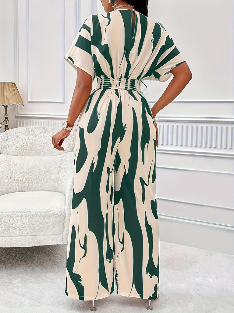 Женский комбинезон с широкими штанинами и короткими рукавами, весна/лето 2024 г.