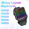 35-Key RGB Backlit Mini Gaming Keyboard Ergonomic Design with Wrist Support Dazzling Light Smooth Tapping Game Controller for PC Game
