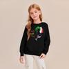 Kids' Fashion Loose-Fit Casual Long-Sleeve Christmas Print Oversized Crewneck Sweatshirt