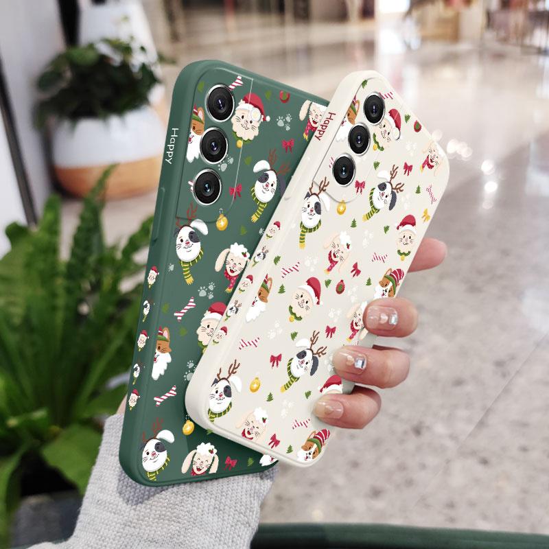 Рождественские украшения Чехол для телефона Для Samsung Galaxy A37 A57 Жидкий силиконовый чехол