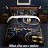 Art Deco Theme Custom Text Or Name 3Pcs Bedding Set,1 Flat Sheet & 2 Pillowcases Personalized Home Bedding