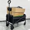 60KG Outdoor Camping Cart Portable Folding Wagon Collapsible Utility Beach Cart Ourdoor Trolley Portable Garden Camping Cart
