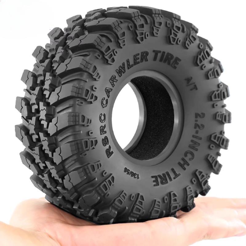 4Pcs 2.2in Crawler Tires Oversized 136mm Rubber Tyre for 1/8 RC Car Axial Yikong YK4083 CROSSRC Rhinoceros Upgrade Parts