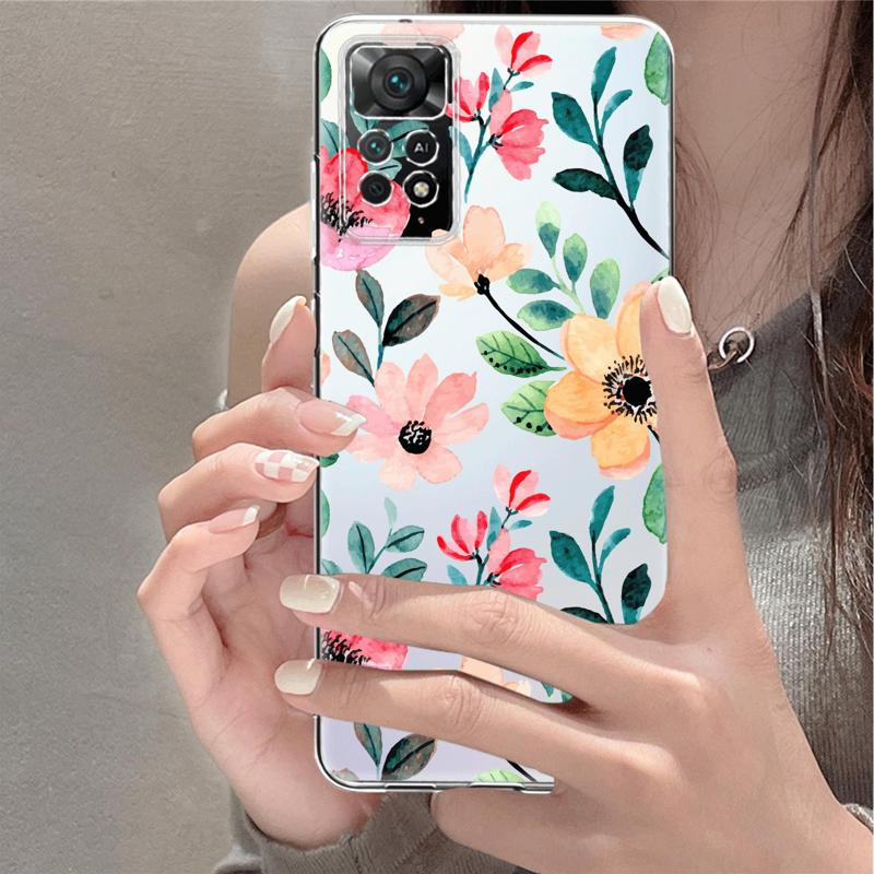 Прозрачный чехол для телефона с цветочным ромашкой для Xiaomi Redmi Note 12 7 8 9 8t 11t 8 10 Pro 9s 10s 11 11s для Mi 9a 9 9c 9t 10 10c K40