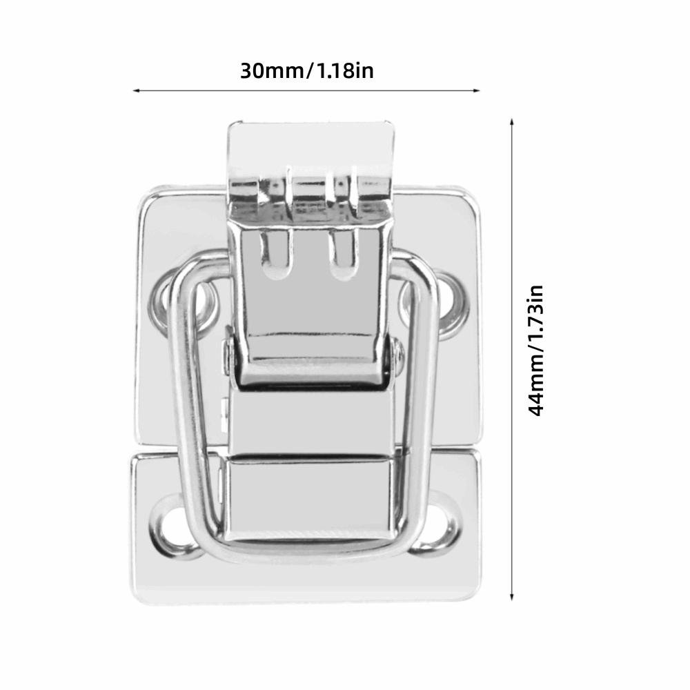 10pcs Silver Hasp Latch Hardware 30*44mm Fastener Toggle Latch Durable Toggle Latch Catch Cabinet