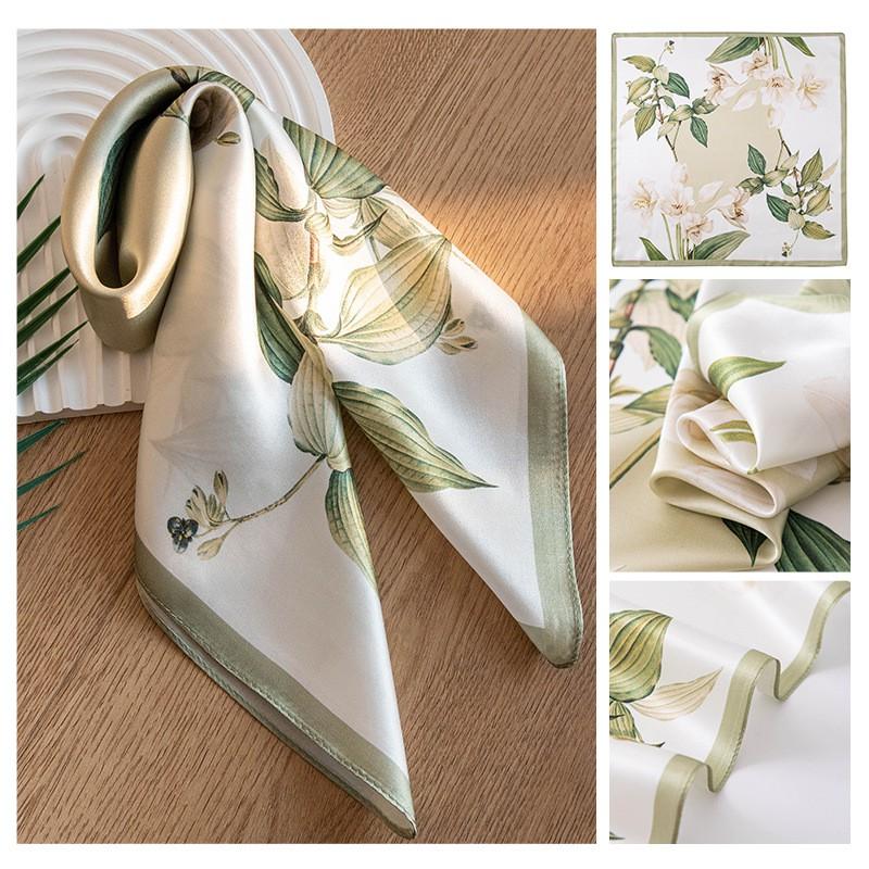 Womens 100% Mulberry Silk Square Scarf 53x53cm Fashionable All-match Shawl