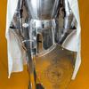 Full-Size 6-Foot Templar Knight Armor Suit Polished Medieval Roman Steel Armor with Display Stand  Ideal for Home Décor