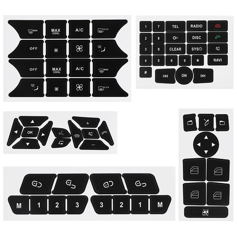 Car Button Repair Sticker Decals For Mercedes Benz C-Class W204 S204 C204 Facelift SLK-Class R172 E-Class W212 Coupe C207