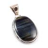 Подвеска из натурального голубого тигрового глаза из стерлингового серебра 925 пробы в двух тонах 1,8'' a4h59