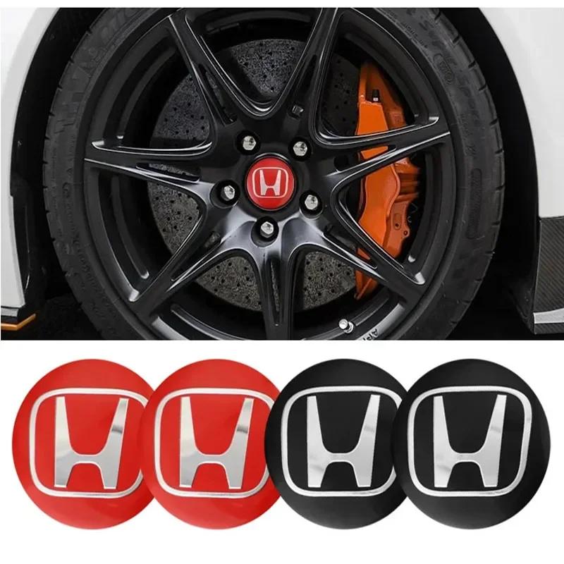 4Pcs 45mm Car Wheel Hub Center Cap Sticker Metal Emblem Stickers For Honda Civic Accord Fit City Vezel CRV Odyssey Pilot Jazz