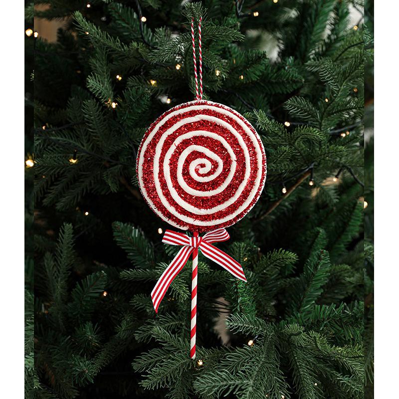 Рождественская елка, конфетные украшения, праздничные леденцы и украшения в виде леденцов, подвесные кулоны для новогодних домашних вечеринок