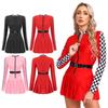 Cosplay Theme Party Cheerleading Dancewear Racer Girl Racing Race Car Driver Costume A-line Checkerboard Pleated Dress with Belt