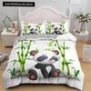 Panda Printed 2/3pcs Bedding Set Bamboo Duvet Cover for Adult Child Bedclothes and Pillowcases Comforter Covers Bed Sets King