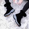 Fashion Winter Snow Boots Ladies Platform Tall Boots Flat Bottom Quality Warm Black New Ladies Lace Up Comfortable Leather Womens Boots