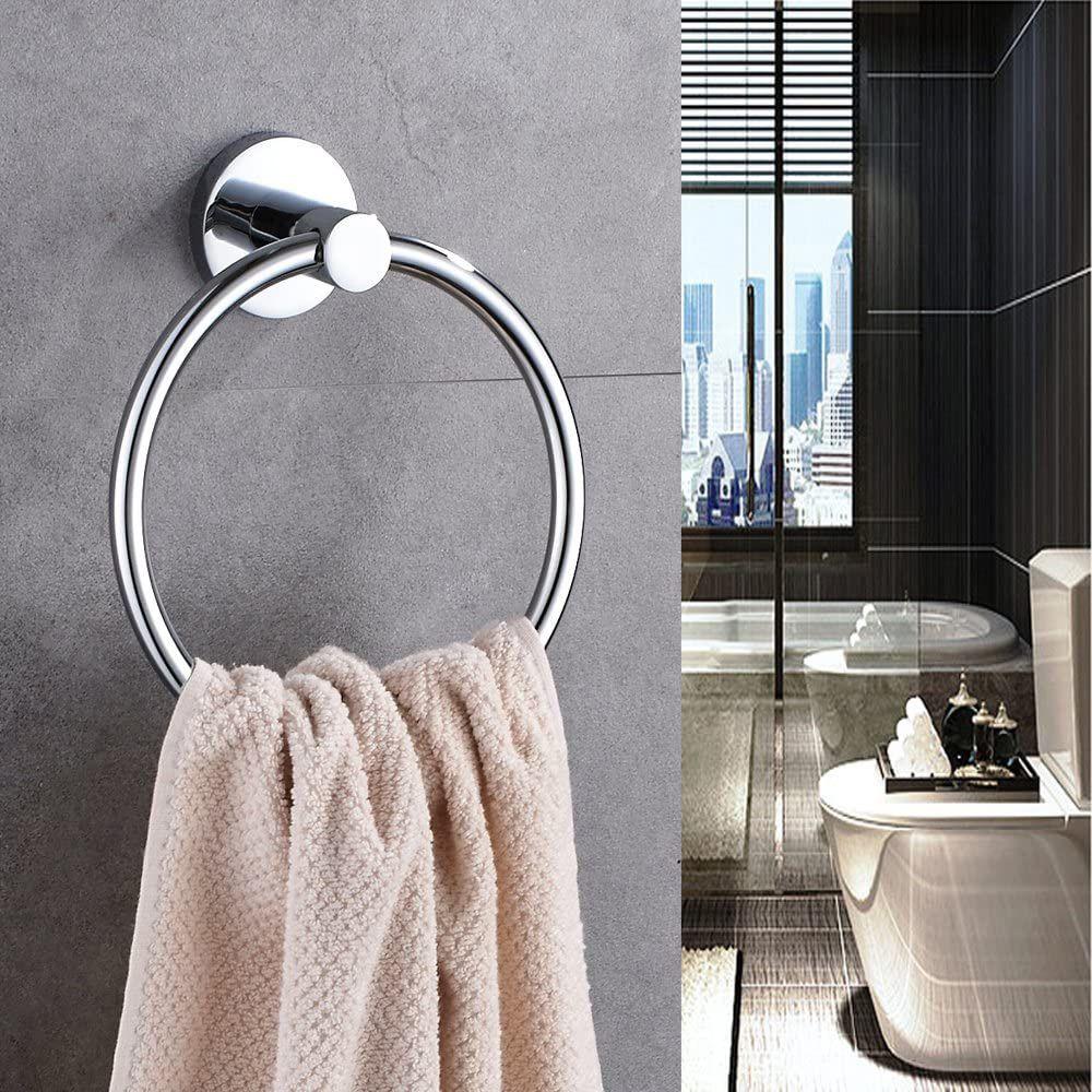 Stainless Steel Round Rack Bathing Kitchen Hanger Towel Ring Bathroom Accessories Towel Holder