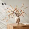Decorative Gold Green Leaves Long Artificial Bittersweet Branches, Fall Berry Stems for Vase, Faux Plants Flexible Branches Thanksgiving Table