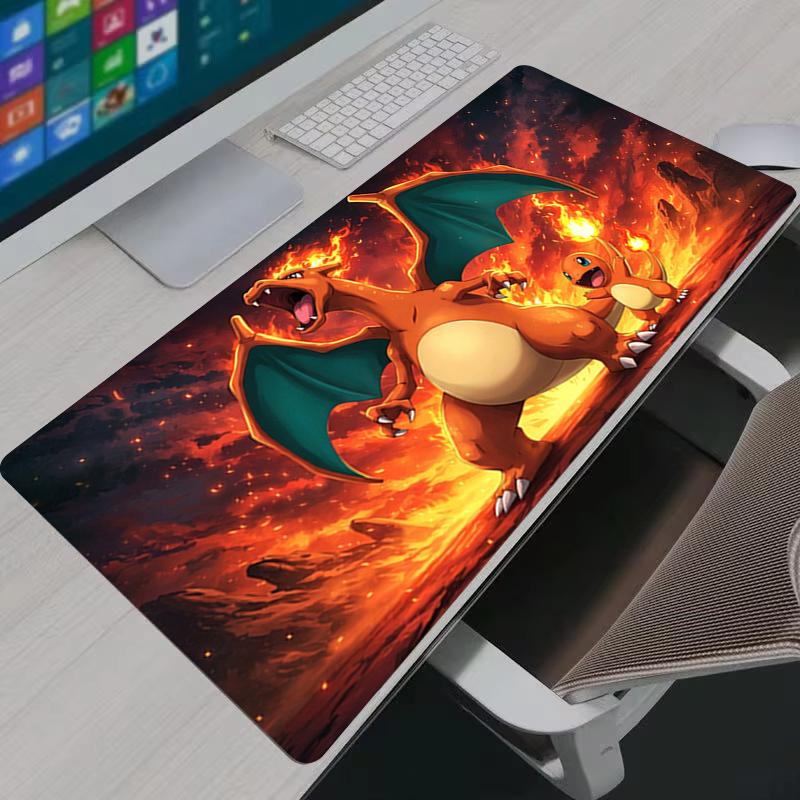 Mouse Pad Gaming Accessories Large Charizard Desk Mats Gamer Computer Office PC Laptop Keyboard Desk Pad Anime Mausepad