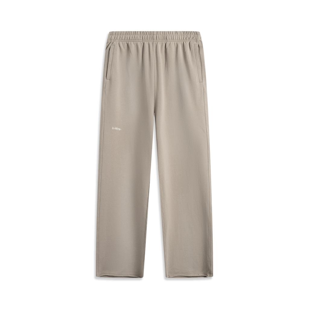 Li Ning Sports Lifestyle Series Solid Color Mid Waist Comfortable Breathable Versatile Straight Leg Casual Pants Men Bottoms Brown AKLV259-3