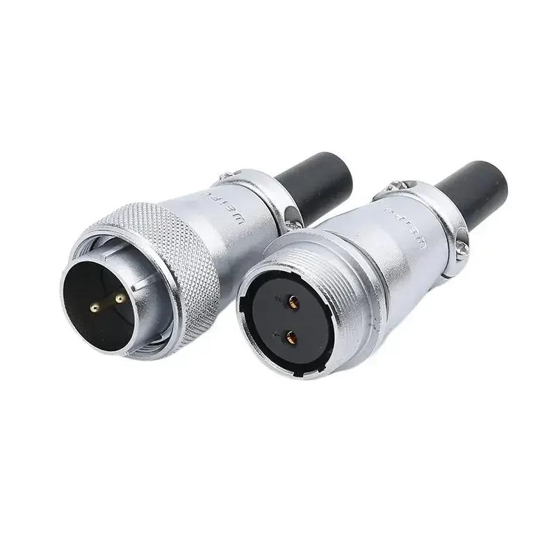 WEIPU WS24 TQ+ZQ WS24 Metal IP65 Waterproof Electrical Wire Cable Connector M24 2 3 4 9 10 12 19 Pin Industrial Outdoor Adapter