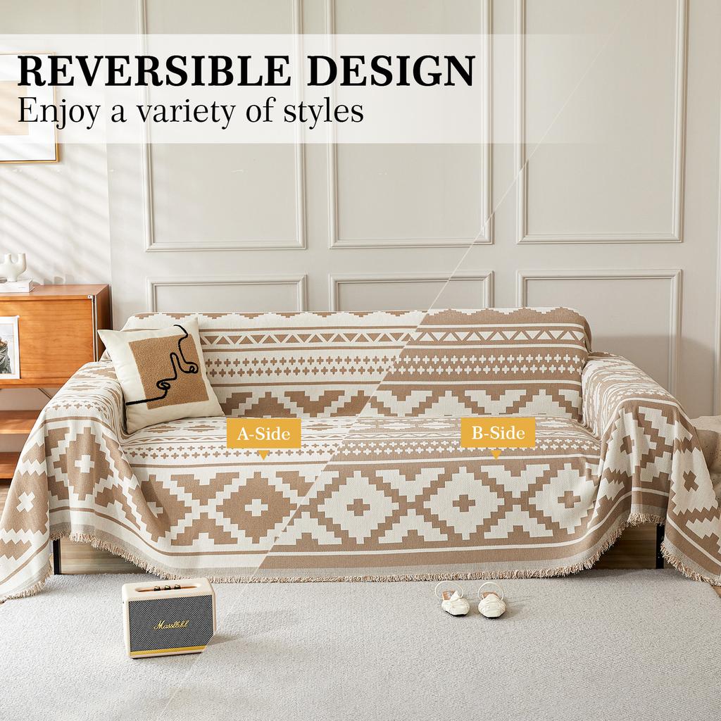 Чехлы на диван для дивана Бохо Чехлы на диван Шенилловое одеяло Хаки Геометрический ромбический ромбовидный Чехлы на диван для секционного дивана L-образной формы