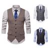 Men's Autumn and Winter Men's Casual Cover Bag Herringbone Single-breasted Vest Men's Suit Vest