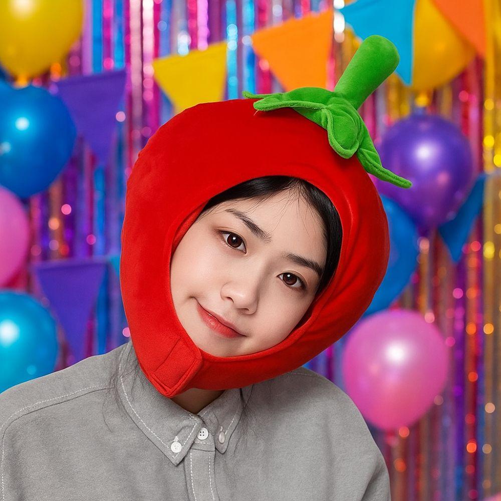 Cute Warm Earflap Cap Super Soft Cosplay Hat Funny Fruit Stuffed Toys Christmas Party