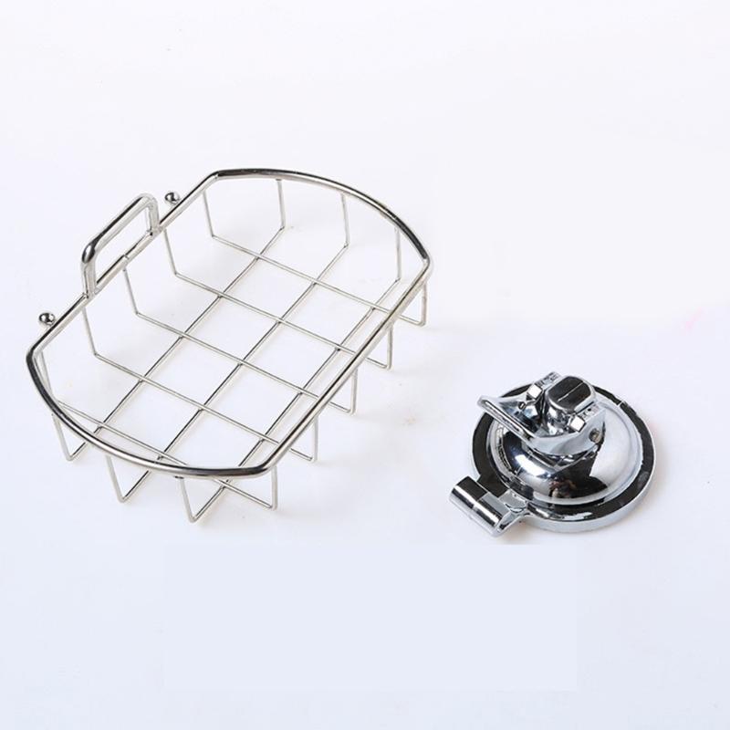 Rustproof Bathroom Soap Holder Space Saving Stainless Steel Vacuum Suction Organiser For Shower Sink Countertop