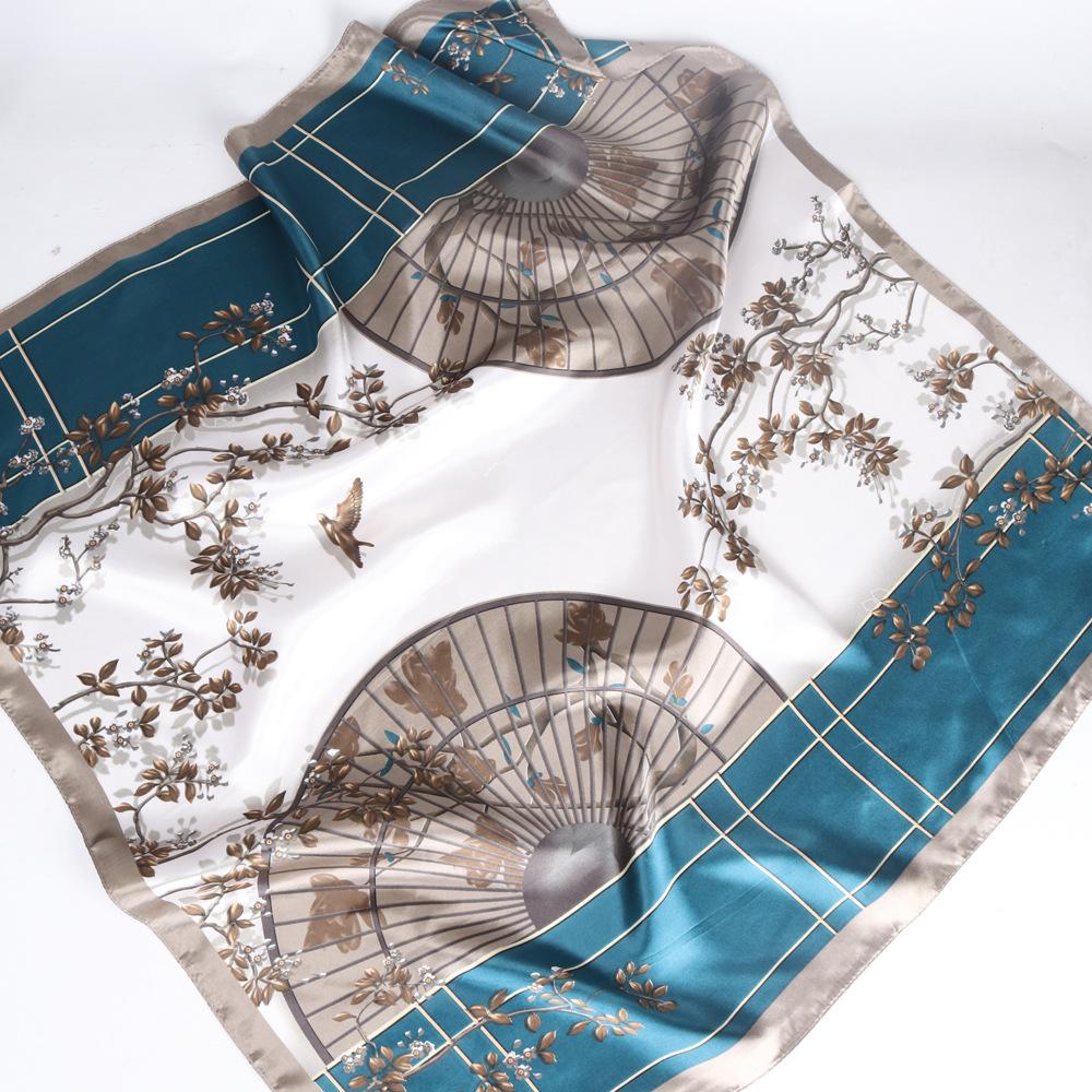 Высококачественные роскошные шелковые шарфы, повязка на голову, шарфы, шейный шарф для женщин, шелковый шарф с цепочкой, женская декоративная шаль