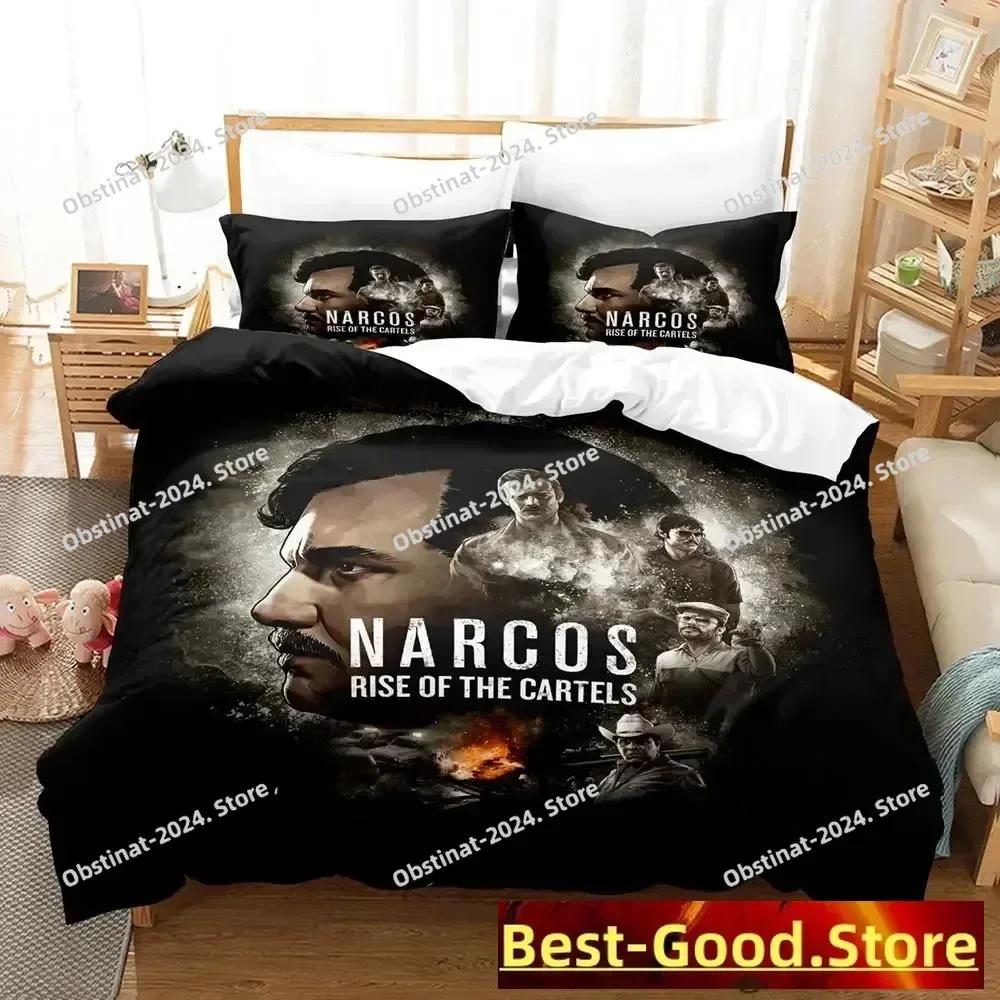 Постельное белье Narcos Односпальное Двуспальное Комплект постельного белья с принтом с наволочкой Пододеяльник Односпальное Двуспальное Queen Super King