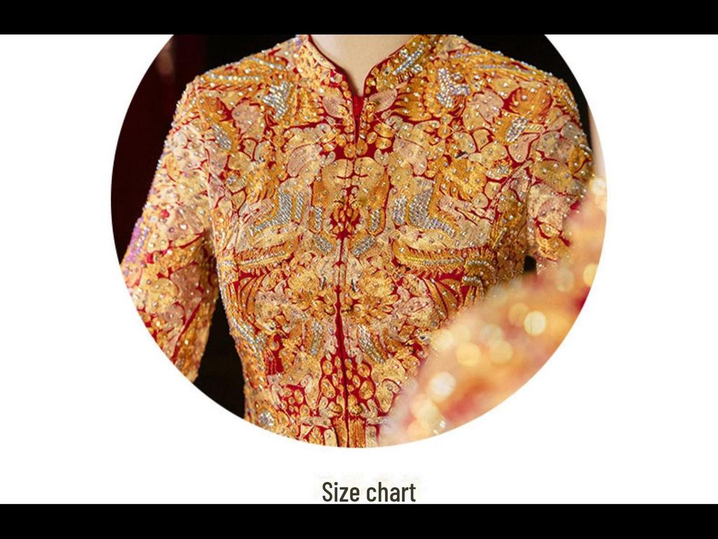 2022 Xiuhe Gold Chinese Wedding Dress: Elegant Slim Dragon and Phoenix Gown for Brides