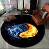 Круглый 3D ковер с китайским Тайцзи Багуа Инь Ян, ковер для гостиной, спальни, дивана, игровой комнаты, декор, детский нескользящий коврик для пола