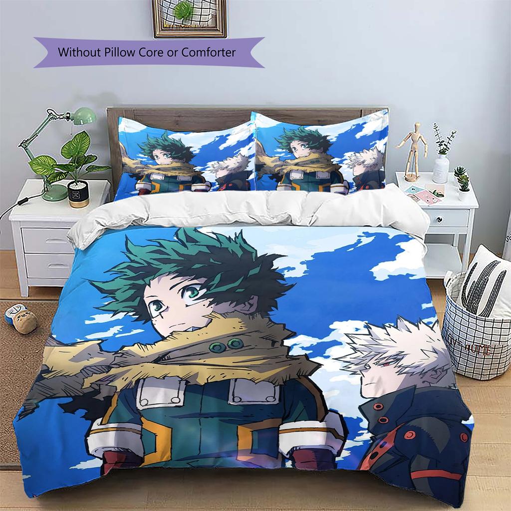 My Hero Academia Deku & Bakugo Duvet Cover & Pillowcases, MHA Fan Bedroom Bedding, Perfect Gift.chl