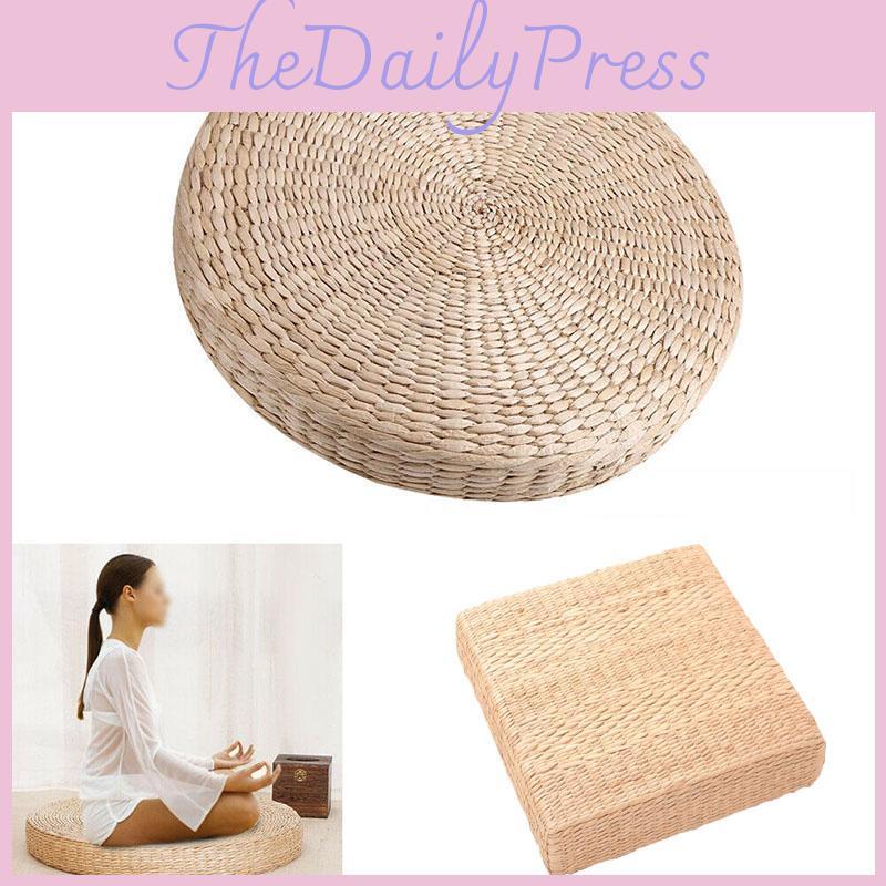 Экологичная плетёная татами-подушка для пола с мягкой губчатой набивкой для комфорта