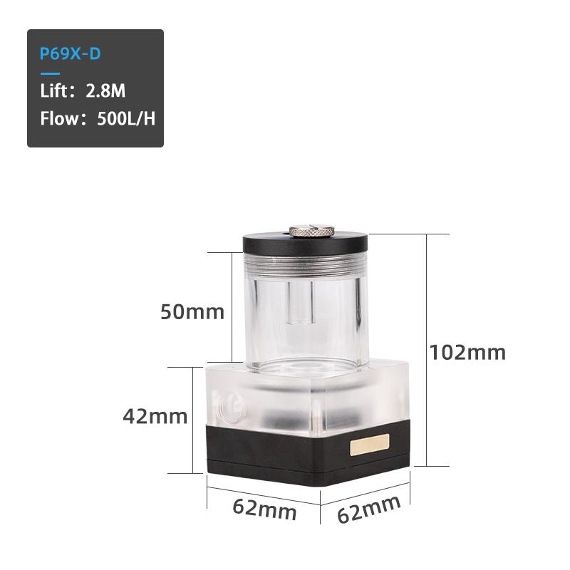 Syscooling P69X-D Water cooling pump side inlet with water reservoir quiet PWM pump for PC water cooling