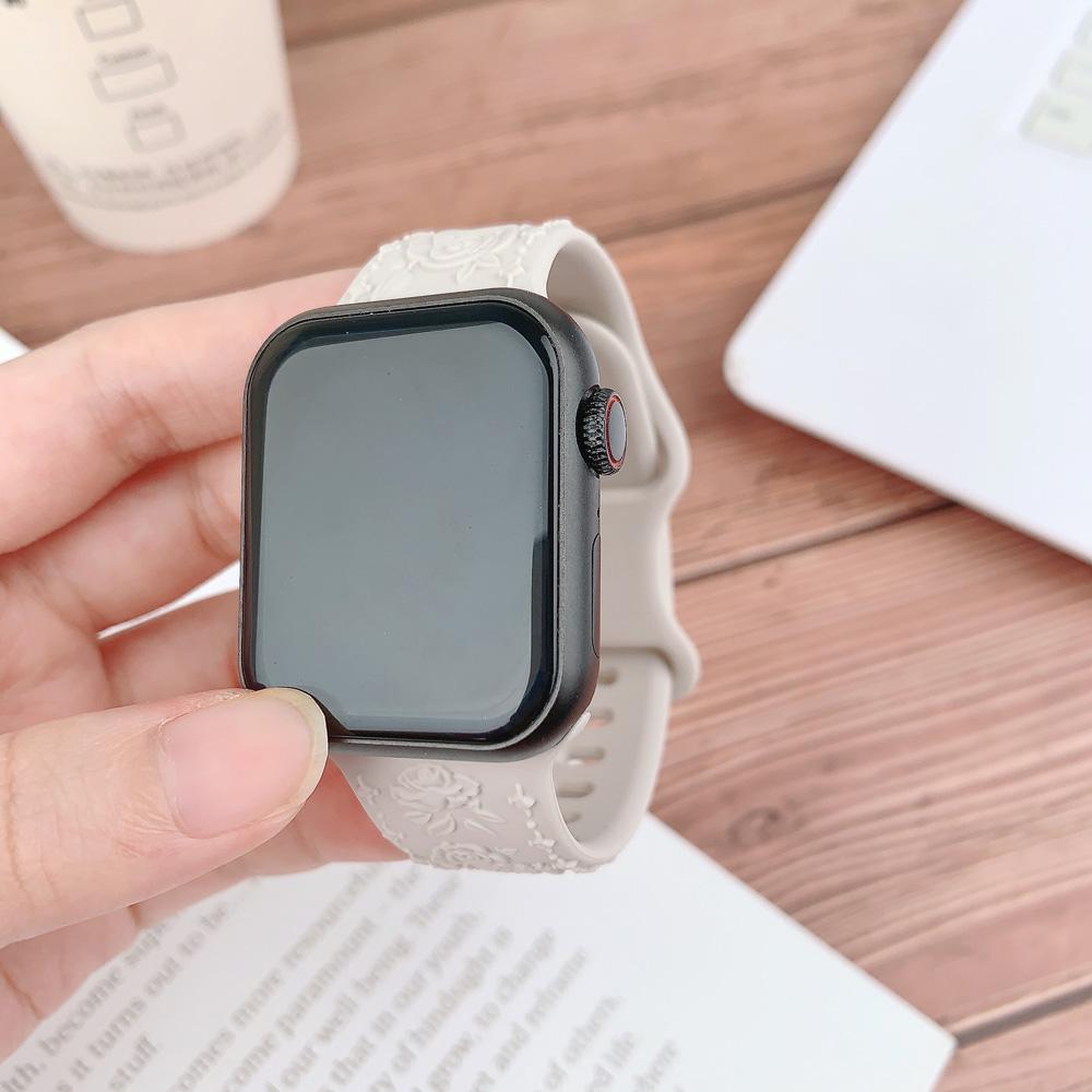 Ремешок с гравировкой для Apple, ремешок для часов 45 мм, 44 мм, 42 мм, 49 мм, 40 мм, 41 мм, силиконовый браслет Correa iWatch Series 8, 9, 7, 6, 5, 4, 3 Ultra SE