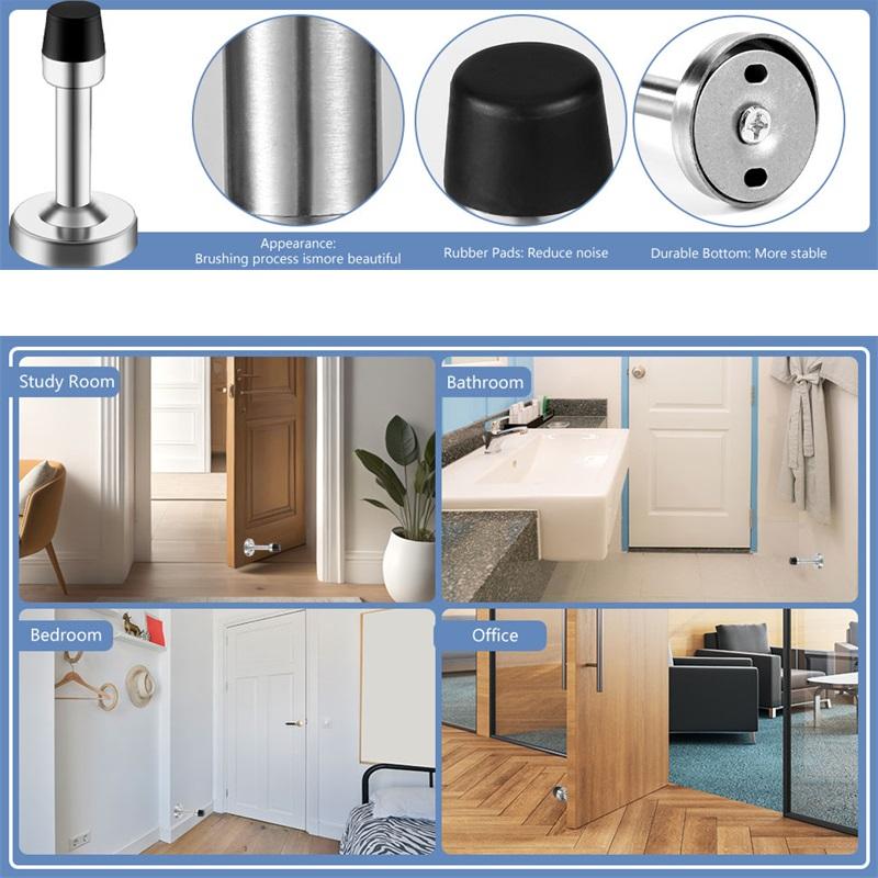 4 шт. самоклеящиеся дверные ограничители из нержавеющей стали с резиновым наконечником, настенная защита, дверная защелка, дверной стопор для домашнего офиса