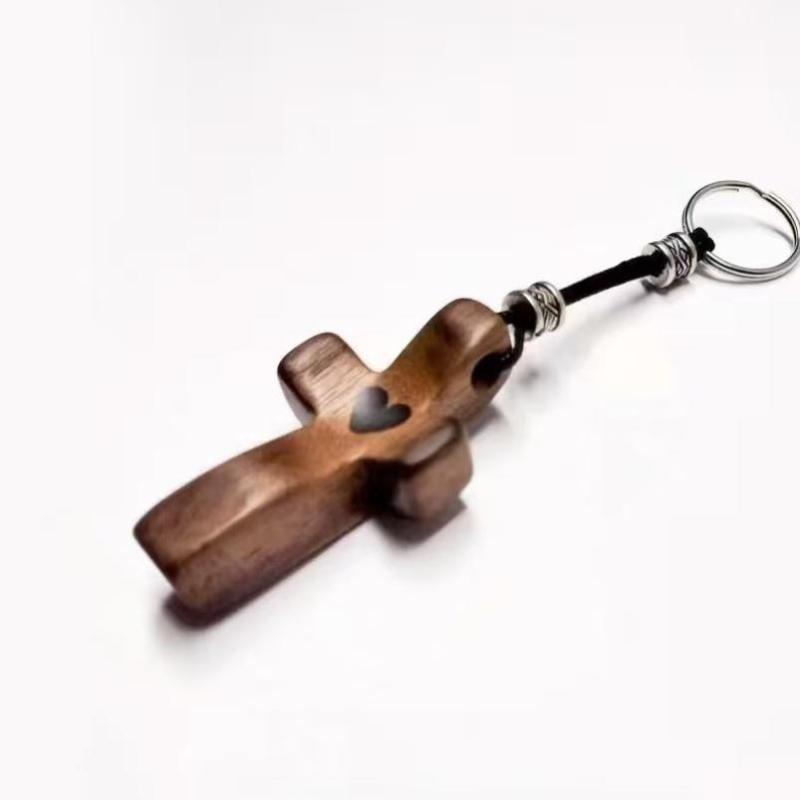 Ручной прилипающий крест из оливкового дерева от Elegant Wooden Cross Decor - Универсальный духовный символ для дома и офиса, идеальный подарок