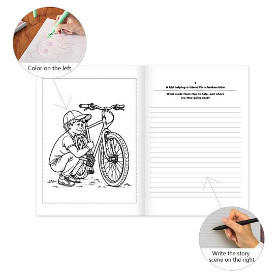 Everyday Superheroes Coloring Book 60-Page Interactive Adventure for Kids Portable Creative Coloring Book with Pencils Crayons Markers