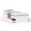 Solid Wood Bed without Mattress with Headboard White 75 x 190 cm