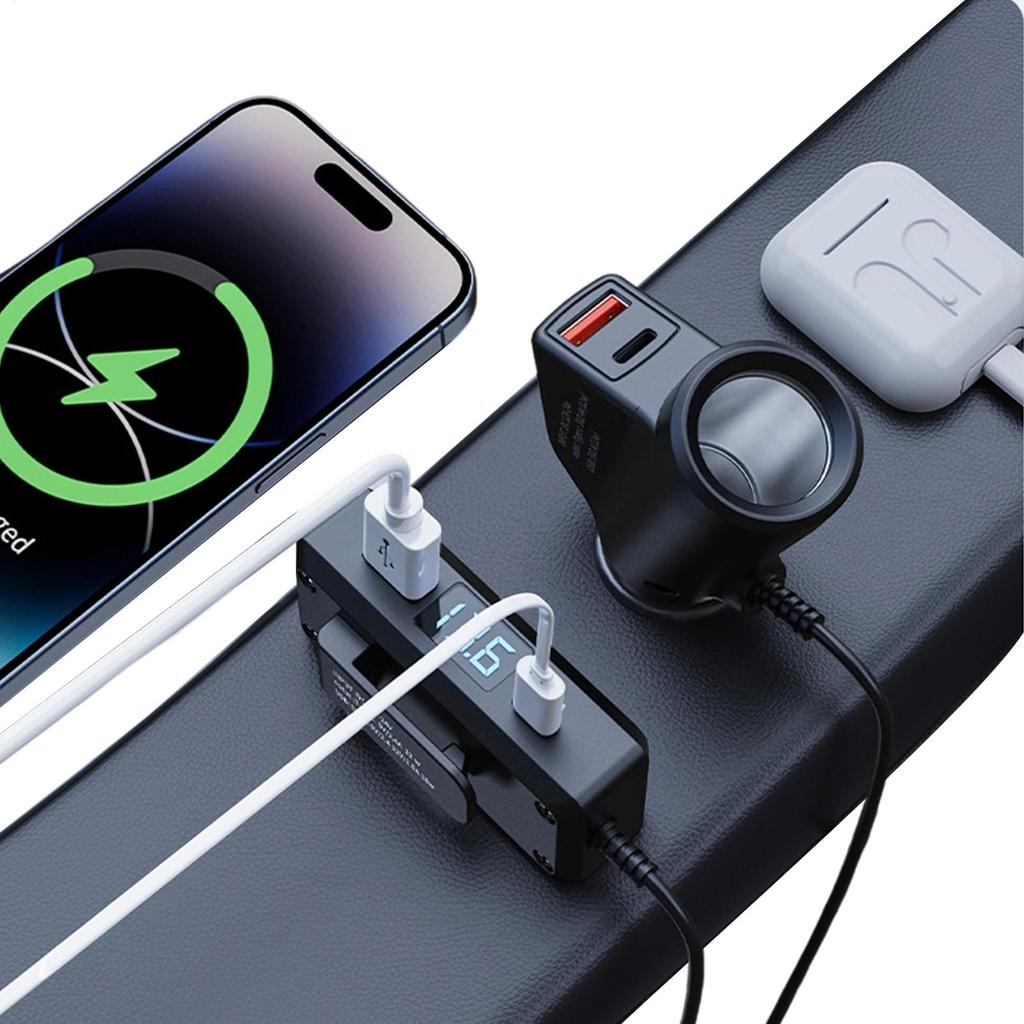 Многофункциональное портативное USB-автомобильное зарядное устройство QC3.0 PD для автомобильных телефонов, грузовиков, фургонов, седанов, смартфонов