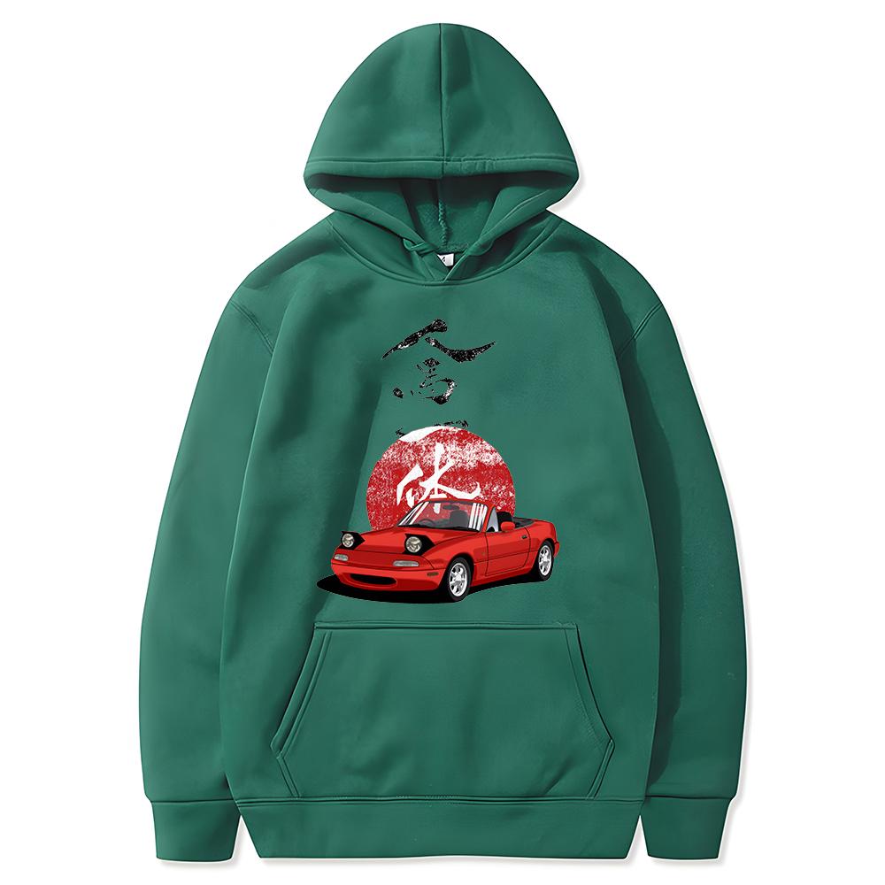 JDM Drift Red Car Fashion Printed Hoodie Women y2k Casual Hooded Shirt Woman Pullover Hooded Hoody Oversize Unisex Clothing