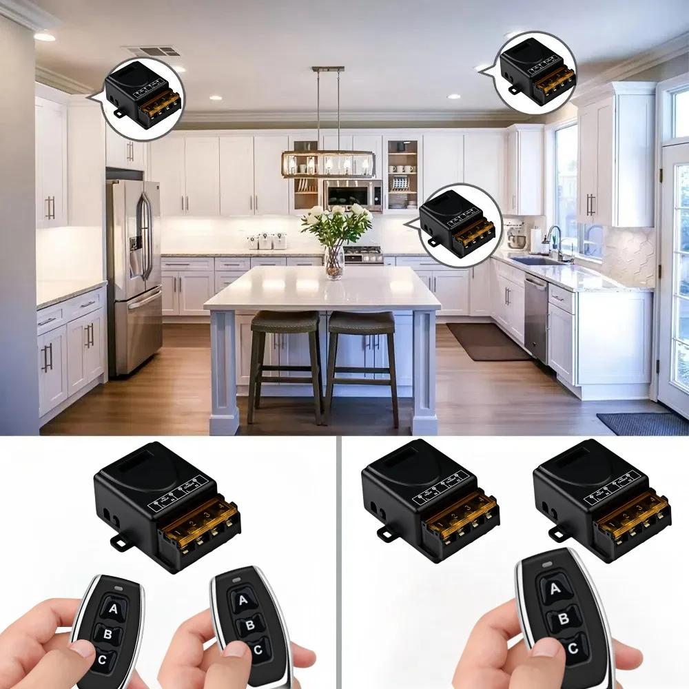 Радиоуправляемый переключатель 433 МГц, беспроводной RF-переключатель, приемник с реле AC 110V 220V 1-канальный 30A и 3-канальный передатчик для электромагнитного замка двери