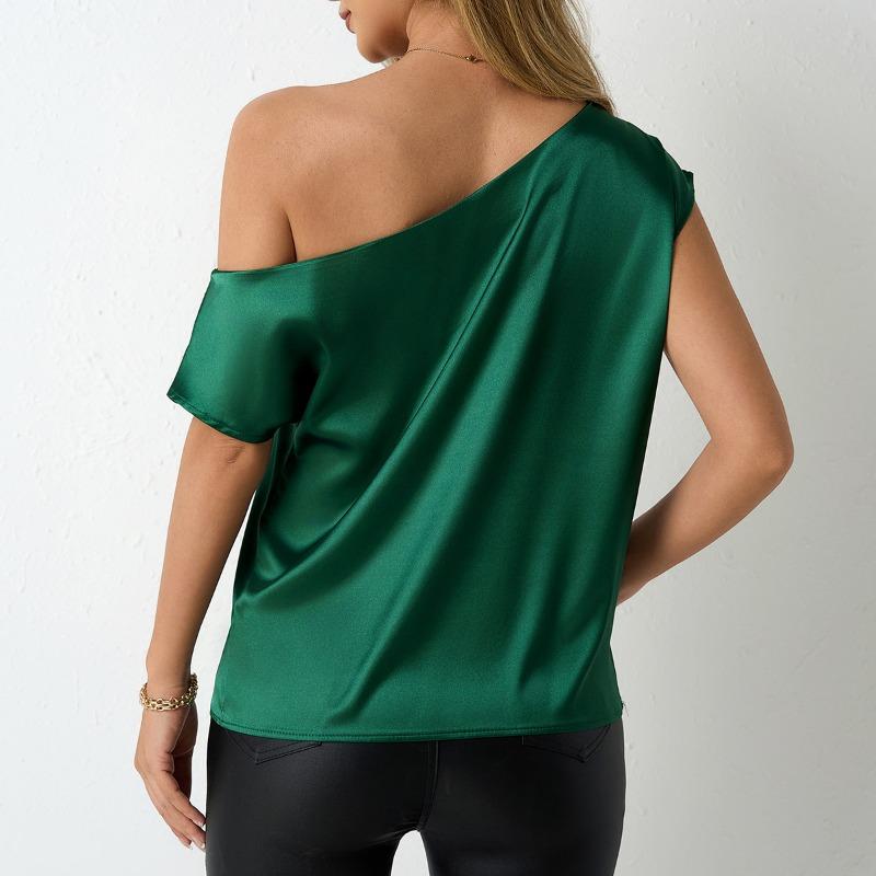 Женская летняя мода, новый нерегулярный косой подол, однолинейный воротник, без рукавов