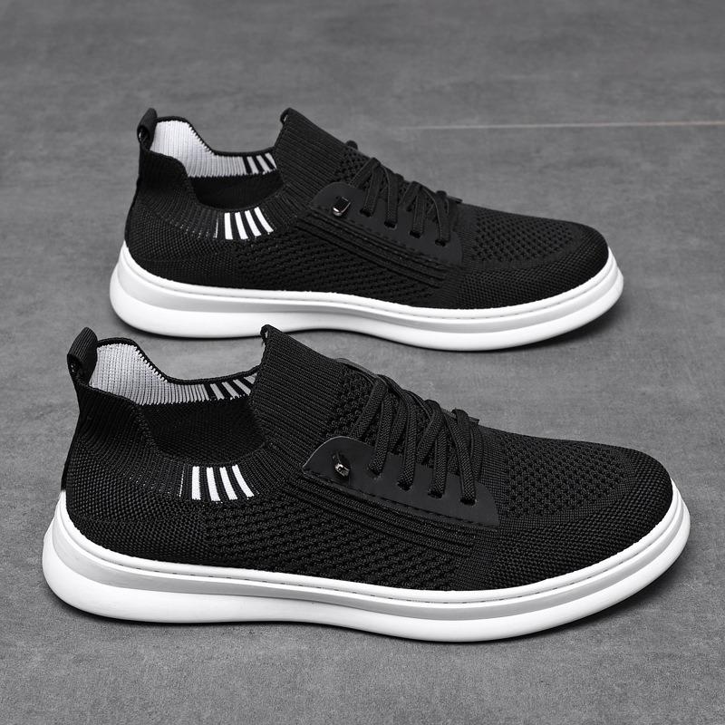 Мужские дышащие сетчатые слипоны Flyknit для повседневной носки, кроссовки для бега с мягкой подошвой