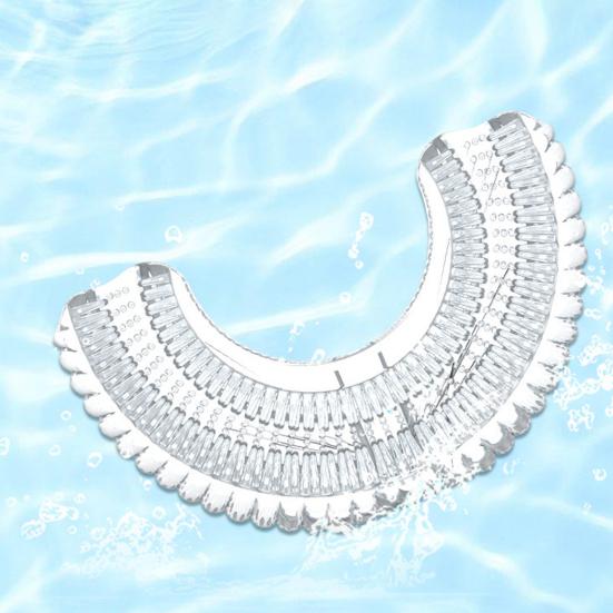 Головка зубной щетки U-образной формы, глубоко очищающая силиконовая мягкая электрическая зубная щетка на 360 градусов для детей