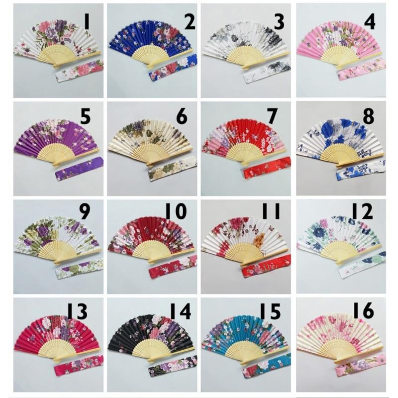 Винтажный складной ручной веер с сумкой, бамбуковый тканевый веер для женщин, для танцев, подарок, для выступлений на музыкальных фестивалях, свадебное украшение